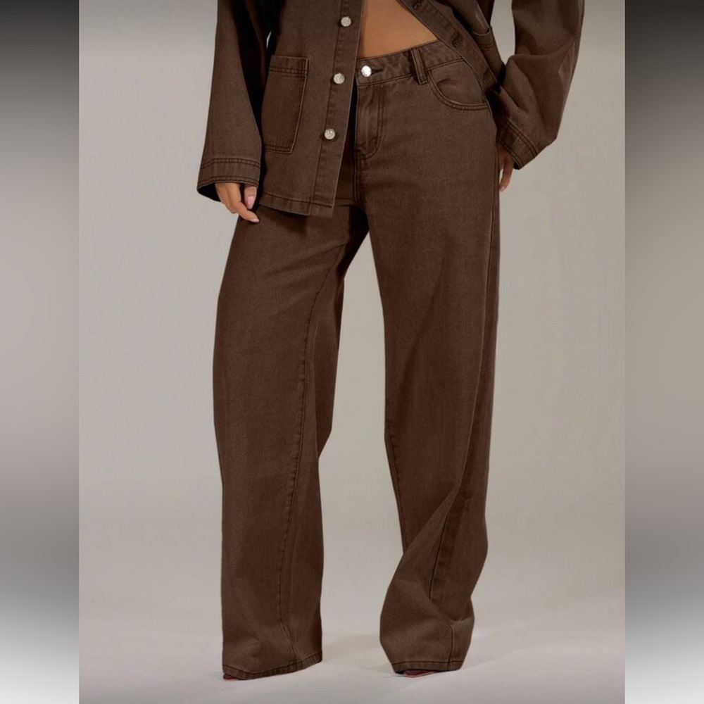 Elegant Brown Flare Women's Jeans